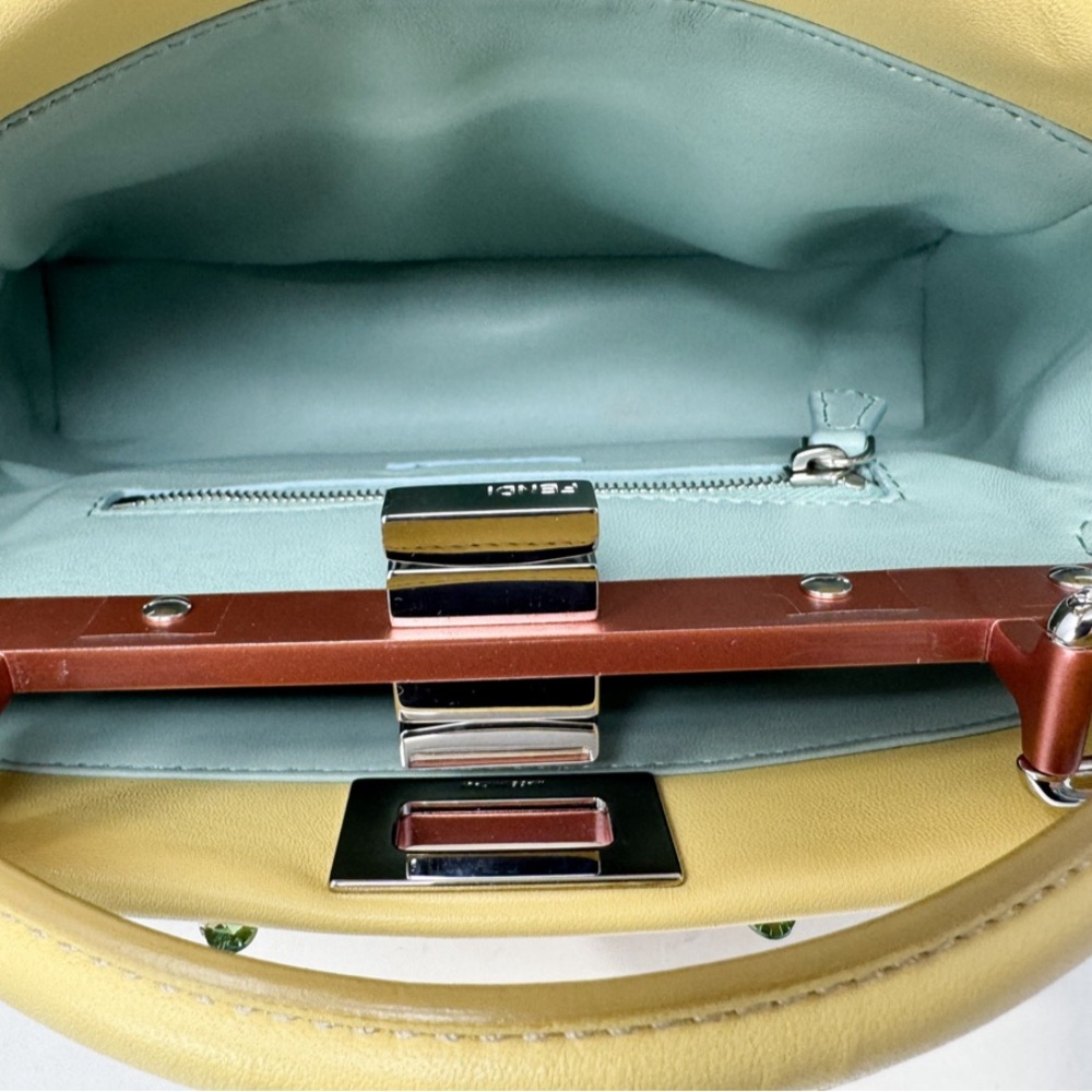 NIB**Fendi Embellished Mini Yellow Peekaboo Runway Collection Bag - Picture 7 of 11
